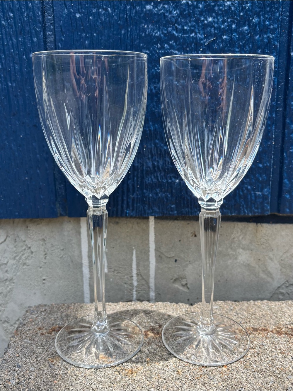 Mikasa Paloma Crystal Wine Glasses Vertical Cuts